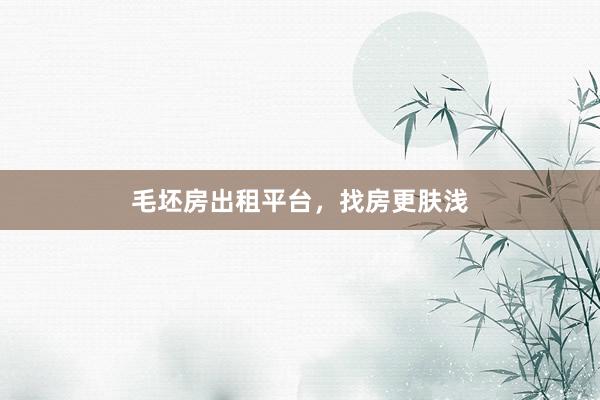 毛坯房出租平台，找房更肤浅